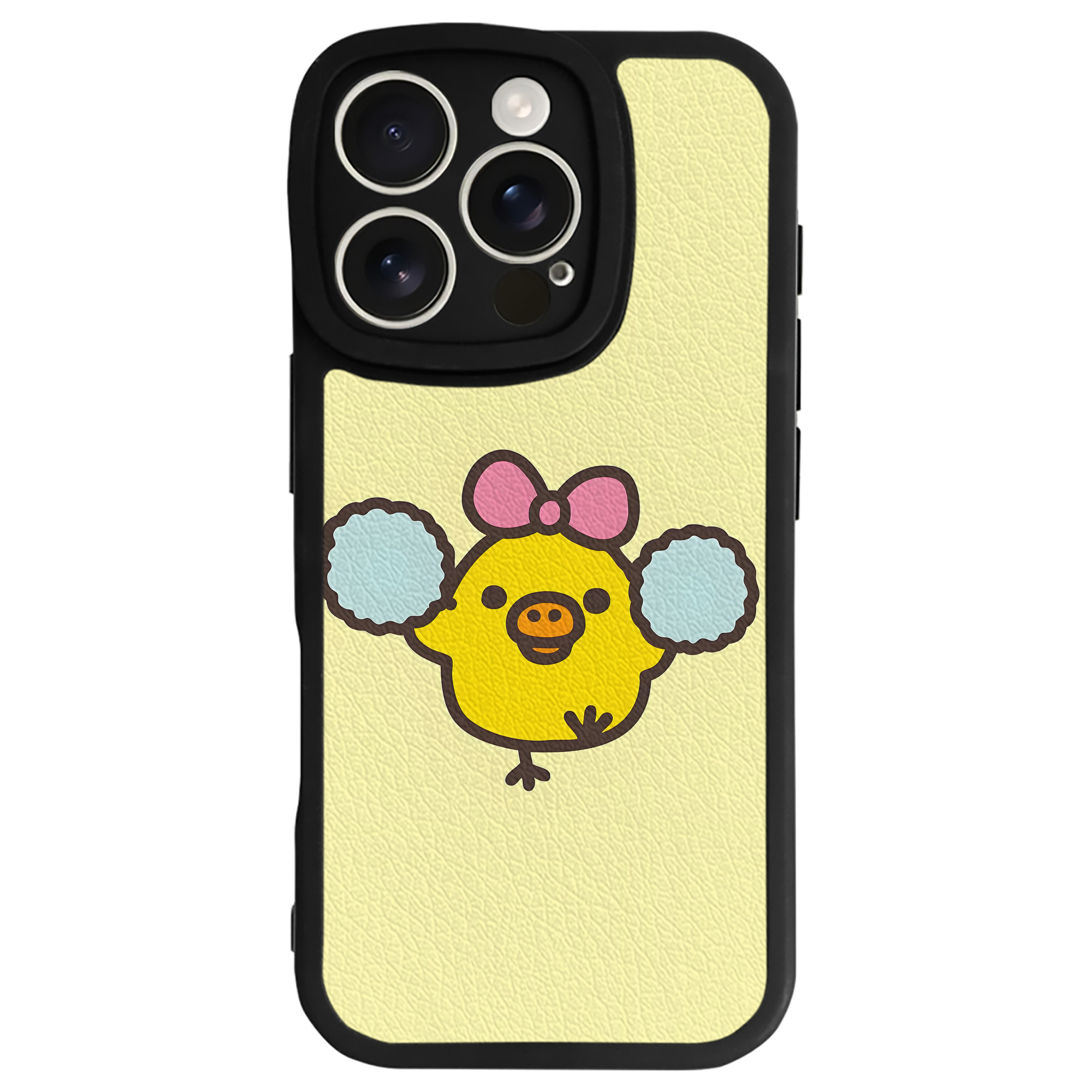（画像用） リラックマ リラックマ キイロイトリ Rilakkuma Korilakkuma Kiiroitori 【iPhone 16シリーズ対応】シリコンスマホケース（レザー調） 材質：シリコン